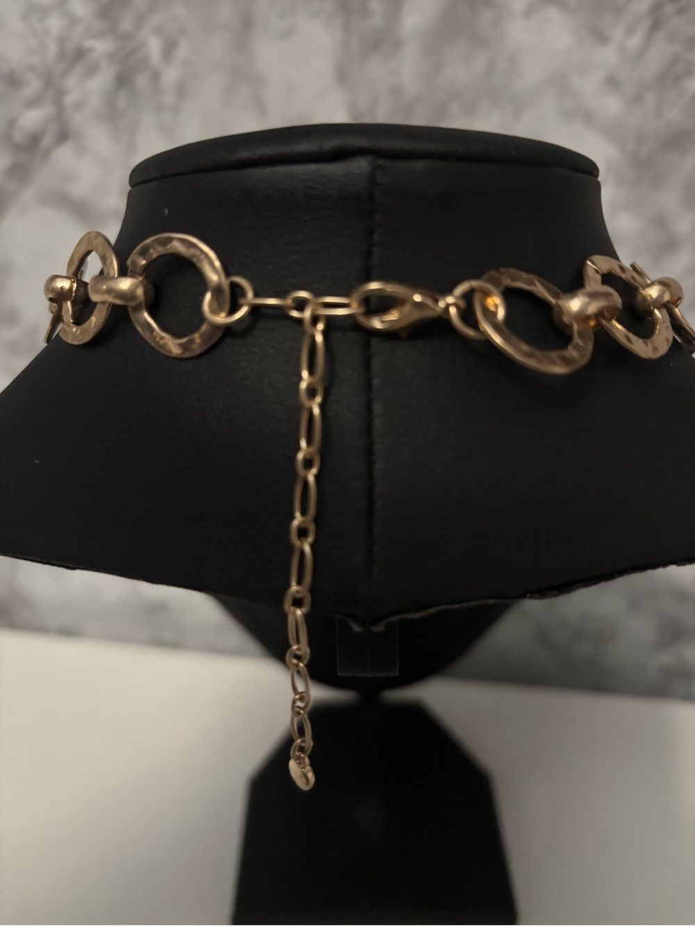 Bronze Gold Chain Necklace with Blue Pendant - Picture 3 of 5